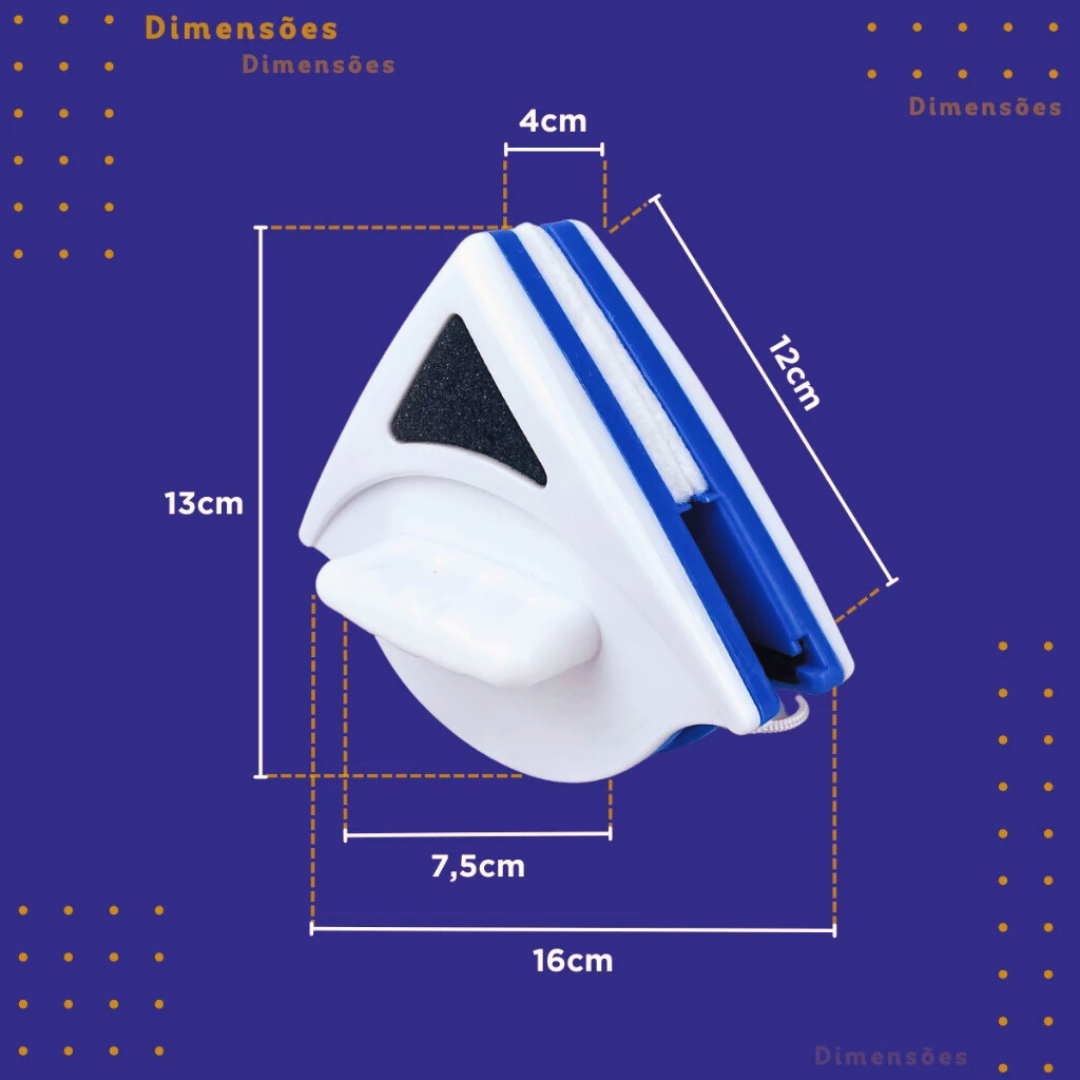Limpa Vidros Magnético Dupla Face C/ Super Ímã