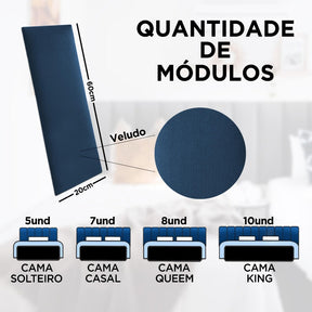 Cabeceira De Cama Modular Estofada Premium - Kit completo