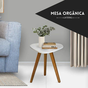 Mesinha Lateral Redonda Retro Decorativa Individual