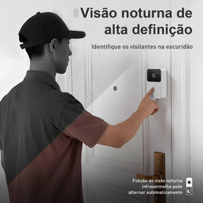 Campainha Inteligente Com Câmera HD Sem Fio Wi-Fi