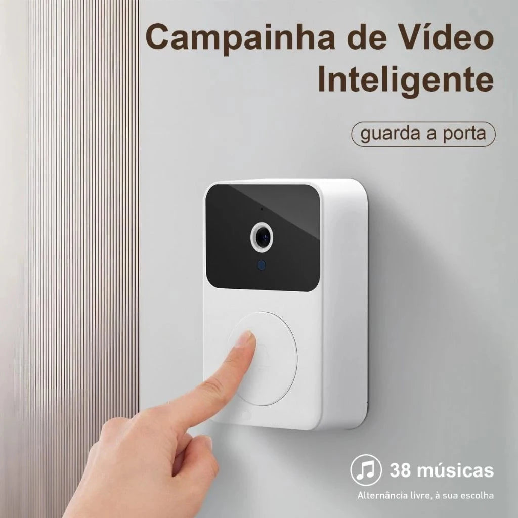 Campainha Inteligente Com Câmera HD Sem Fio Wi-Fi